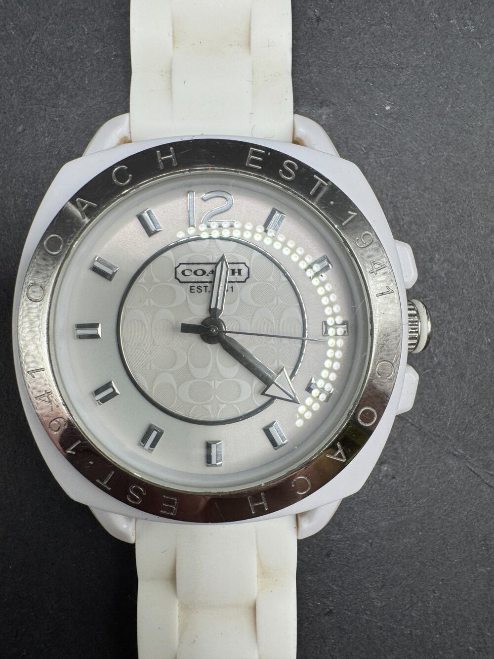 Coach White Dial & Band Quartz Analog CA.09.7.29.0501 Women's Watch 3ATM
